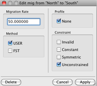 Edit Migration Matrix Cell